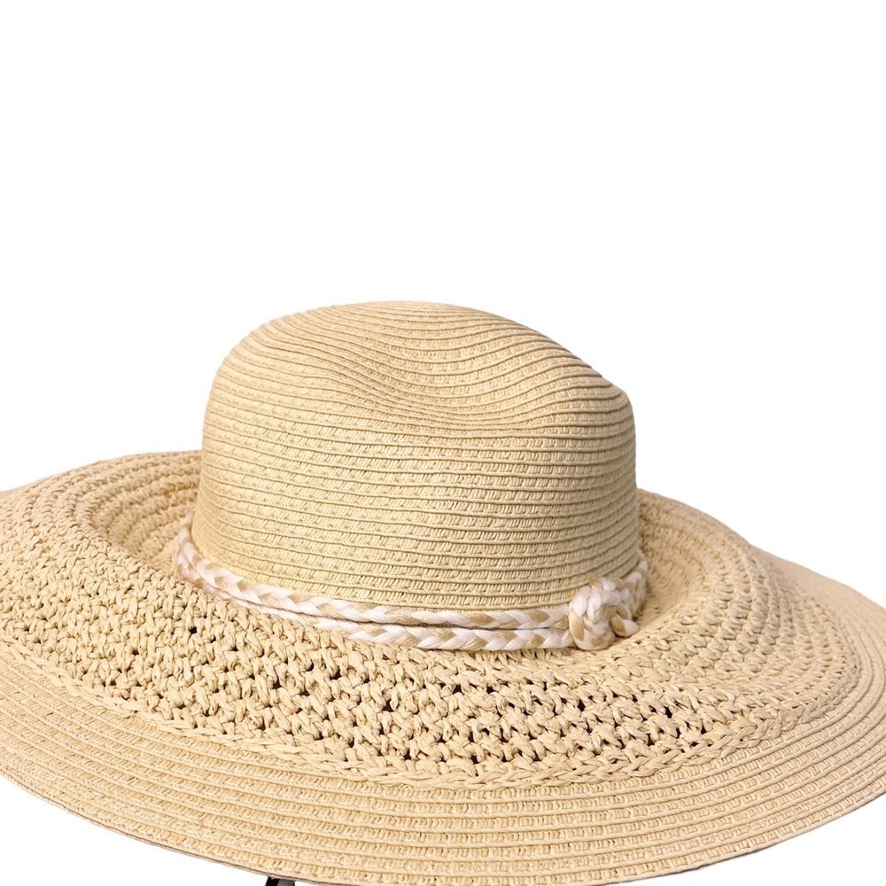 J. CREW Factory NWT Straw Floppy Hat with Wrapped Rope Size Small / Medium - Picture 8 of 13